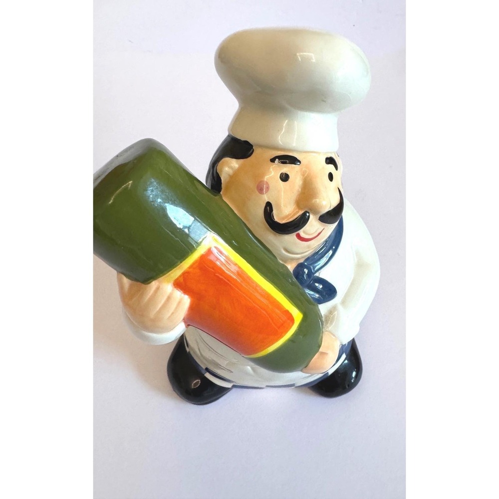 APROPOS Vintage Hand-Painted Fat Chef Ceramic Figurine Vintage Barcart